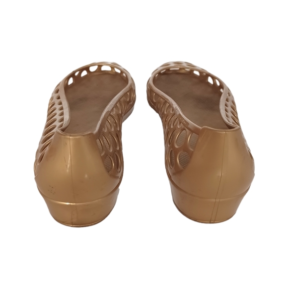 MARC JACOBS Gold Surf Jelly Perforated Polka Dot Closed Toe Sandals 35 (5) - Picture 6 of 11